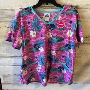 Nurse Scrub Top Jurassic World Size XL NEW